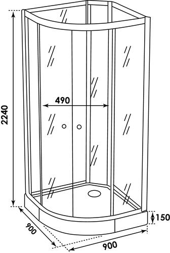 Cabine de douche hydromassante Amélia Grise 90x90x224 cm